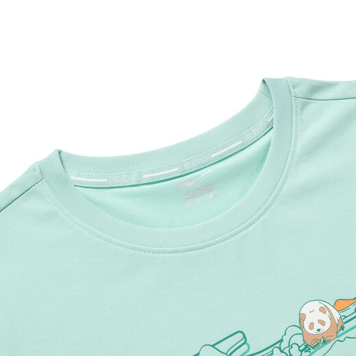 Hongxing Erke children's short-sleeved children's clothing boys and girls summer tops short T-shirt breathable T-shirt for large children solid color porcelain blue 130