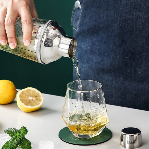 Onlycook glass shaker cup milk tea special hand-cranked mixing cup cocktail set cocktail shaker tool 3-piece set mixing cup + stirring stick + measuring cup