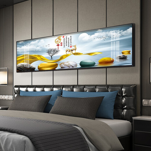 
Mo Painting Lulin Modern Simple Bedroom Decoration Painting Warm Romantic Bedside Painting Hotel Hotel B&B Room Hanging Painting Background Wall Painting 17 Home He Fugui 12147 200*60 Gold Frame (Diamond Inlay Painting) Customized Size