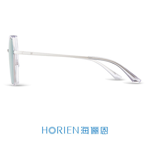 Hai Lien Polarized sunglasses for women's new sunglasses with large faces, slimming and UV proof Internet celebrity drivers' driving special driving mirror polygonal hollowing can be equipped with myopia mirror N6621 [Blue + Blue Film] N6621-N65