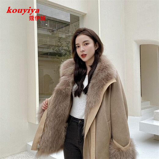Koia Fur Jacket Women's 2025 Winter New Thick Imitation Fox Fur Splicing Young Fashionable Outer Wear High-end Party Jacket White S Recommended 80-105Jin Jin is equal to 0.5kg Koia Fur Jacket Women's 2025 Winter New Thick Imitation Fox Fur Splicing Young Fashionable Outer Wear High-end Party Jacket White S Recommended 80-105Jin Jin is equal to 0.5kg
