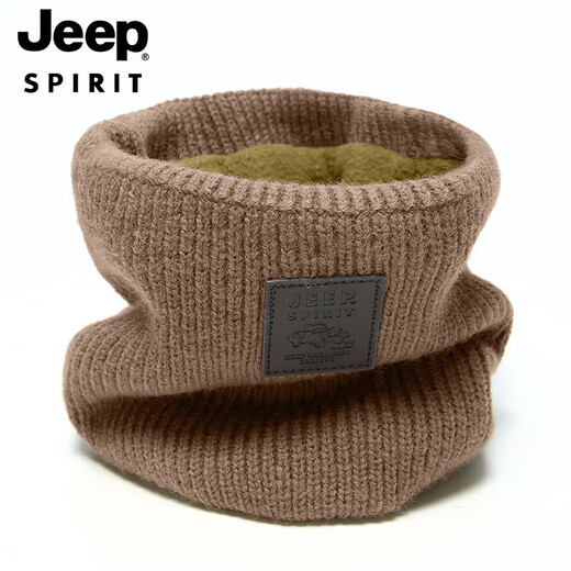 Jeep (JEEP) hat men's neck scarf plus velvet warm knitted scarf autumn and winter cold protection neck pullover scarf A0636