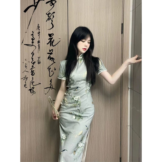 赏峰新式旗袍2024年新款设计感小众改良年轻款少女国风气质高端复古裙 838米白色 S