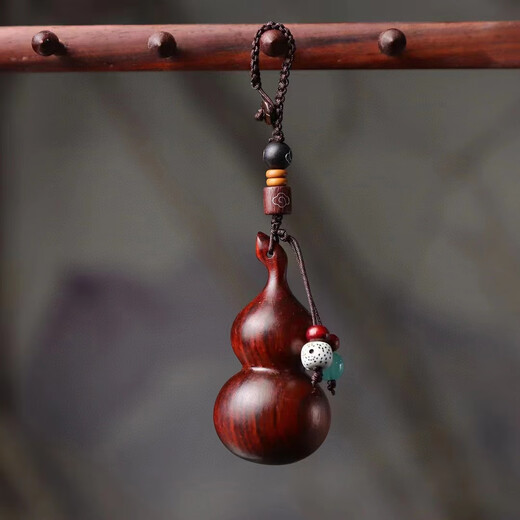 Rosewood kleiner Kürbisauto Schlüsselbund Anhänger für Männer und Frauen grünes Sandelholz Anhänger Kette Paar Bag Hängende Ornamente Geschenk Red Sandelholz Schlüsselbund Gürne 1