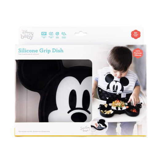 Bumkins Disney 硅胶抓握盘 可用于微波炉洗碗机 米老鼠