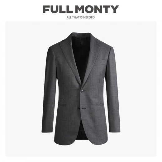 FULL MONTY Spring and Autumn Men's Blazer Pure Wool Casual High-end Single West Top Groom Wedding Suit Dark Gray 1230 50