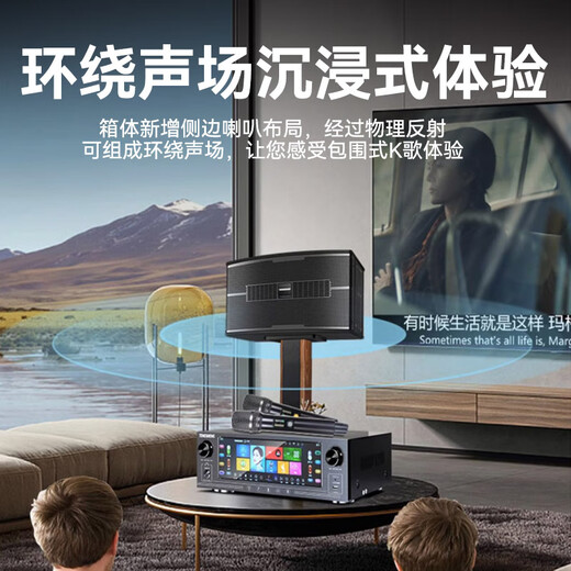 Temeimeng Special Bel Canto DA360 Home KTV Audio Set Home Theatre Karaoke Amplifier Song Tuning Machine Touchscreen Home All-in-One-Maschine Komplett Set neun Lautsprecher + Fünf-in-Eins-Verstärker + Bel Canto-Mikrofon