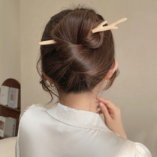 Haiyi Duo Mother's Day gift peach wood hairpin handmade hairpin rosewood hairpin diy antique peach wood comb tool material package 1 piece of peach wood + gift box + tutorial + tools