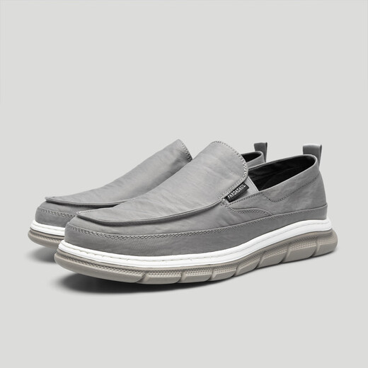 Pardasau (Pardasau) cloth shoes men's 2023 new autumn breathable ice silk quick-drying lightweight casual and odor-proof men's one-legged canvas shoes gray 40