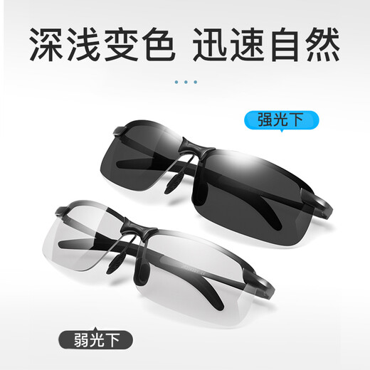Boliliangpin polarizer photochromic sunglasses male driver driving goggles fishing sunglasses day and night dual-use driving glasses