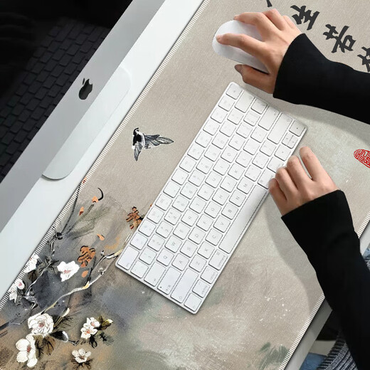 趣味极鼠标垫超大号中国风古风新中式水墨文字可定制加厚防滑锁边学习办公桌垫电竞游戏卡通动漫长款山水 7374滕王阁序 100厘米x50厘米x3毫米