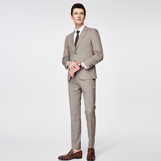 Shanshan suit men's four-season business casual suit and trousers two-piece suit groom and groomsmen slim wedding dress for men light beige 170/88A(46) 170/80A(31)