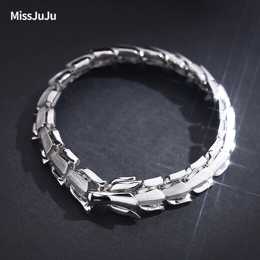 Miss JuJu domineering platinum bracelet for men, pt950 platinum bracelet, men's personalized flat keel chain, wide and customizable, customizable 43-45g, length 18-23cm, width 11mm