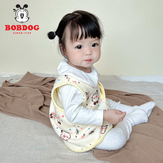 Babudou Infant Vest Spring and Autumn Vest Baby Reversible Newborn Children's Vest Men's and Women's Jacket Pure Cotton Waistcoat Blue 90 (18-24 months)