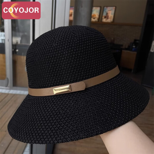 
COYOJOR Xiyao's Korean sun protection face small basin hat top hat sun protection fisherman hat British retro face mask beach sun hat women beige adjustable