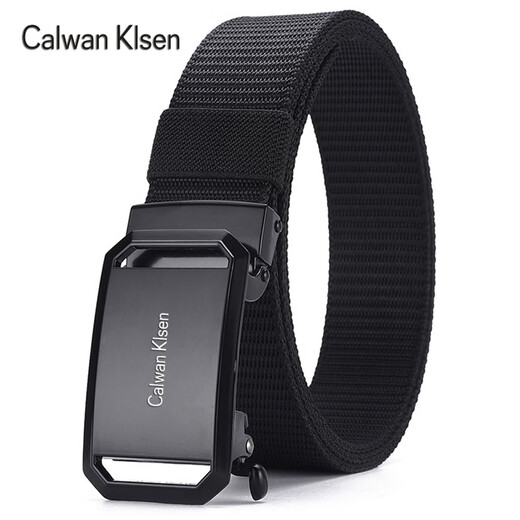 CALWAN KLSEN belt men's tactical functional belt work wear trendy casual automatic buckle simple versatile young man military training pants youth black face buckle black belt body