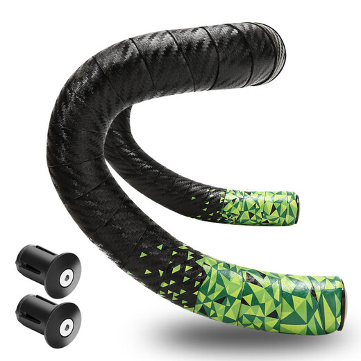 Baichao road bicycle gradient three-color handlebar anti-slip strap wear-resistant riding dead-fly breathable shock absorption carbon pattern black and white - free handlebar plug + sealing glue
