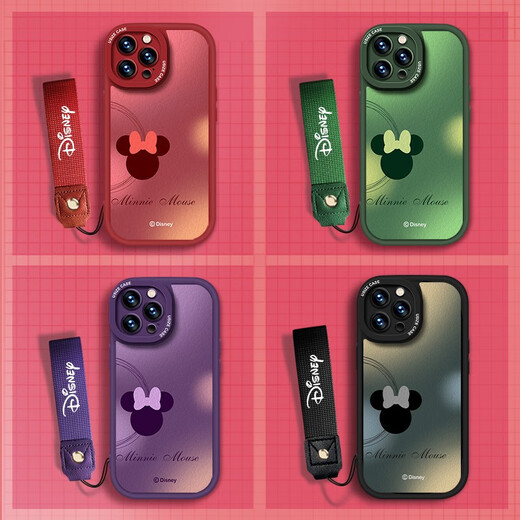 才壳【迪士尼授权】苹果系列手机壳iPhone15Promax小羊皮14plus新款13可爱卡通12 红色小胖妞手绳【X1502迪士尼】 iPhone13ProMax