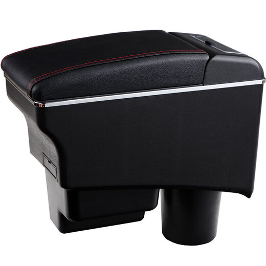 Fangheng Shanghai Volkswagen Tiguan armrest box Tiguan L armrest fashion version central armrest box modification accessories without punching Tiguan black black line two-layer cowhide