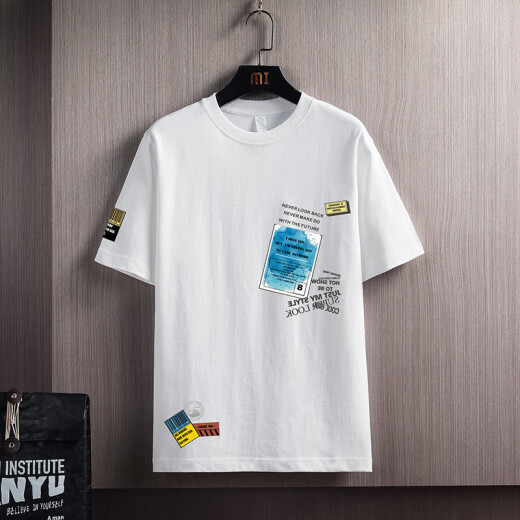 Jianfang juventud camiseta de verano Versión coreana de 12-15 años de edad de secundaria Top 14 Media y Senior Algodón Pure Cotton Slepe T9926 Azul 100 160 m (75-jin [Jin equivale a 0.5 kg])