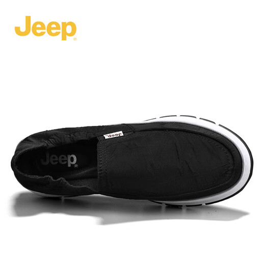 Jeep canvas shoes for men in summer new product breathable one-foot lazy shoes ice silk cool youth anti-slip soft sole casual shoes for men black (sports size) 44 (270mm)