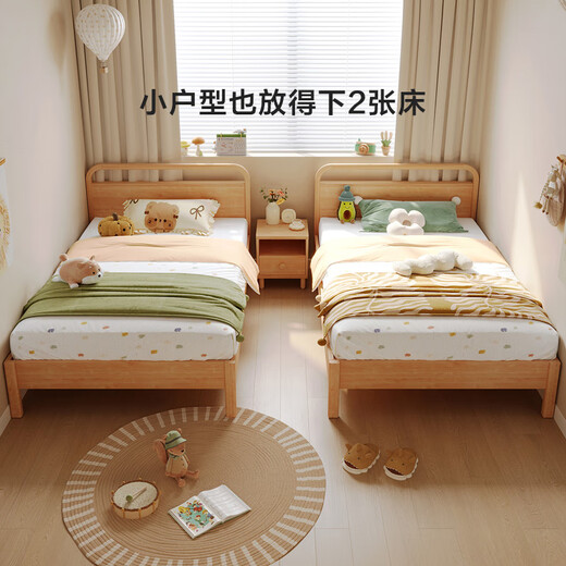 Lin's Home Bed Children's Bed Boy Feet Feet Feet Feet Children Girl Bed Princess Camino Un solo Muebles para la habitación de los niños Nordic KN4A [Lotus White] Cama para niños + colchón 1050 mm*2000 mm