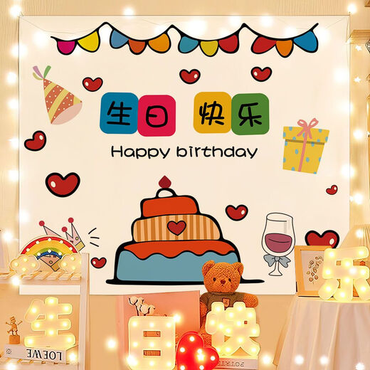 Yudou ins style birthday background cloth Internet celebrity photo tapestry children's and boys' birthday bedroom decoration hanging cloth party SR-I am 5 years old 45 wide * 35 high mini (+ double-sided stickers)