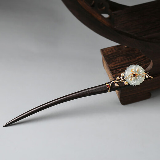 Ancient sayings, modern style hairpins, ancient style hairpins, rocking jade hairpins, tassel hair accessories, simple modern daily Chinese style black sandalwood hairpins for women