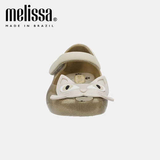 Melissa Cartoon Kitten Fish Mouth Velcro Fashion Casual Children's Shoes 30901 Black/Pink 21 (Inner Length About 12.5cm)