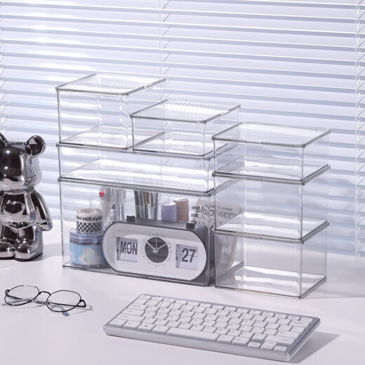 Ziwu Qian Xiaoka Storage Box Flip Acryl Desktop Ultraman Card Sequation Card Box großer Kapazität 4877. Seite U Transparenter Korb - 1 mittlere Länge