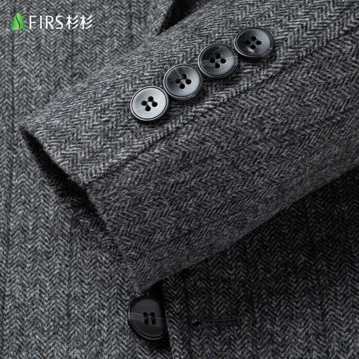 杉杉羊毛双面毛呢西服男士外套秋冬季商务休闲工装单西装短款上衣男装