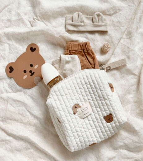 Spot coréen INS 2022 NOUVELLE ZIPPER BROIDE COTTON MOMMANT SAG BÉBÉ TROLY SAG SAG DE LIEU SAG