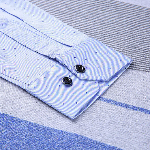 Yimuqi double-collar sweater for men in spring and autumn fake two-piece sweater without velvet new collar T-shirt thin men's base 3877 blue (single-sided style in spring and autumn) one size 165/m Recommended within 120 Jin [Jin equals 0.5 kg]