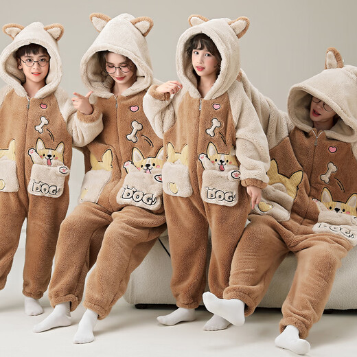
Young love words parent-child pajamas autumn and winter onesie long-sleeved coral velvet family three and four family decoration children's home clothes YPF3893 puppy 3XL men 3XL (180-210Jin [Jin equals 0.5 kg])