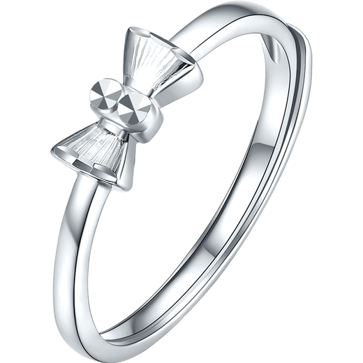 Saturday Fu PT950 platinum ring women's bow live birthday gift PT013959 about 2.11g size 11