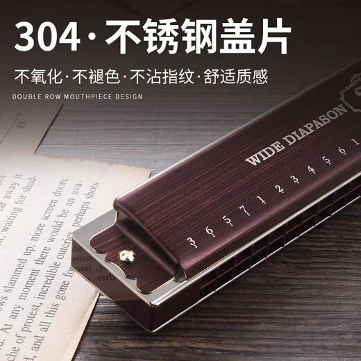 Swan allemand Cherry Swan importé 28 trou, adulte, professionnel adulte jouant polyphonique C-Tune jouant harmonica sombre 28 trou polyphonique