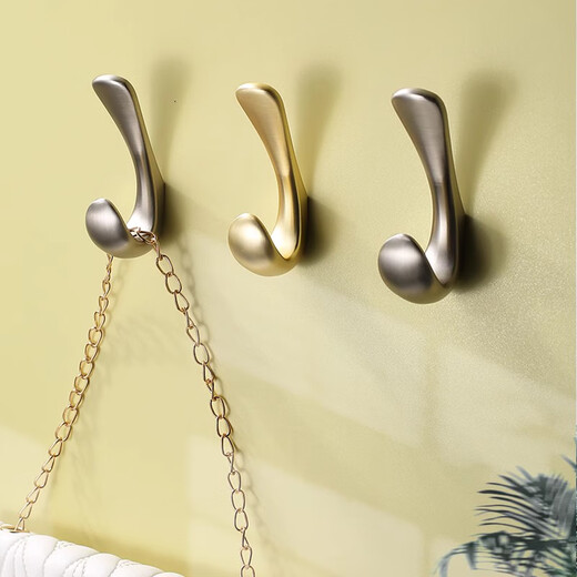 Fandiluo Nordic simple door shoe cabinet hanging clothes hook light luxury wall hanging wall entrance hall hanging coat and hat copper color alloy clothes hook creative 1007-Pearl Gray