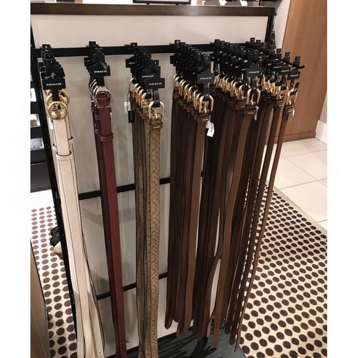 COACH Women's Belt Women's Casual Versatile Belt Genuine Leather Carriage Buckle C Buckle Gift Box Small C Buckle Black Width 2.5cm 95cm