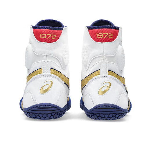 ASICS Men's Shoes DAN GABLE EVO 3 New Squat Weightlifting Training Boxing Shoes Sports Men's Wrestling Shoes 1081A065.100 White Blue Gold Size 38/US7
