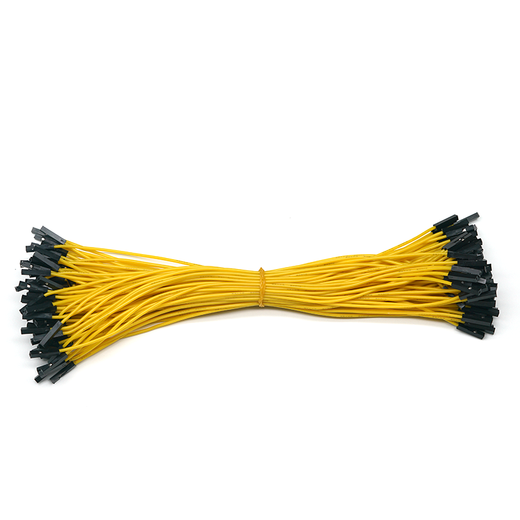 Throwing stones 1P rehearsal DuPont wire 26AWG silicone insulated wire High temperature resistant electronic wire Experimental supplies 100 wires in a bundle 20cm wire length 100 wires/item Yellow 20cm female to female