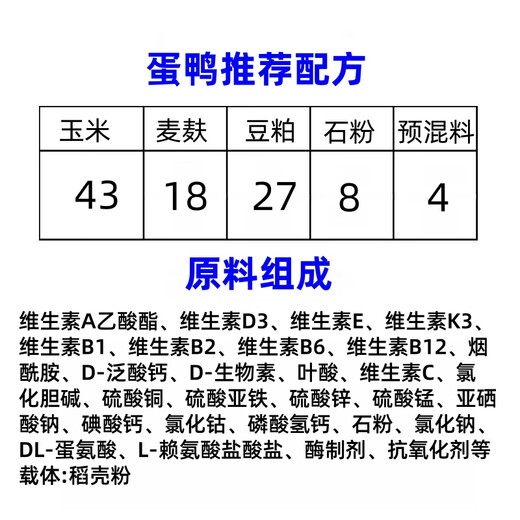 East China Zhengda fattening duck premix meat duck duckling egg-laying duck Muscovy duck feed fattening fattening meat duck meat duck early stage material 1 bag