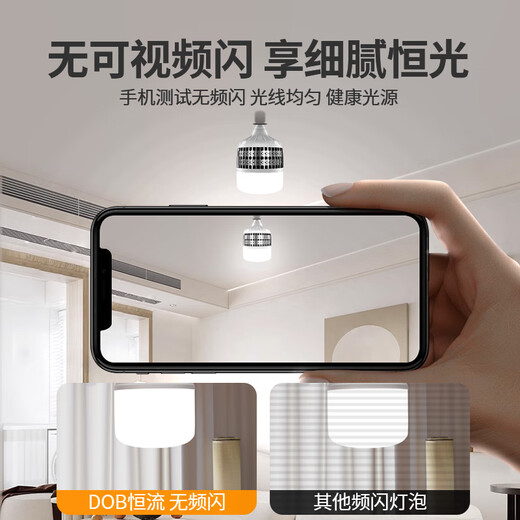 Platinum LED bulb E27 high-power high-brightness energy-saving lamp fin aluminum construction site workshop lighting super bright bulb 100W