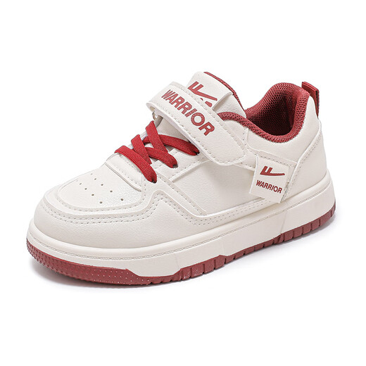 Warrior children's shoes, girls' white shoes, spring and autumn children's sports shoes, girls' sneakers WZ(CL)-0950 m/burgundy 36