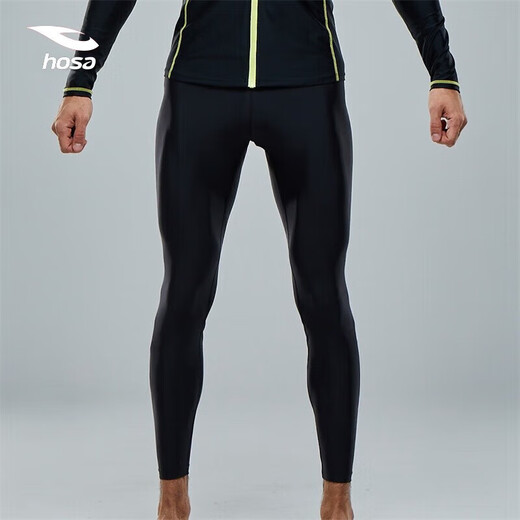 Hosa (hosa) men's swimsuit long-sleeved beach swimsuit Vacation diving surfing suit Black pants L