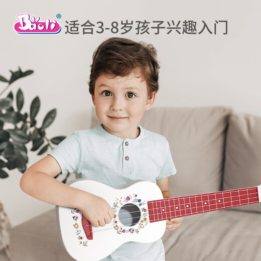 Baoli ukulele juguetes para niños pequeñas guitarra cuerdas ajustables de 3 años 6 baby music instrumento de cumpleaños regalo 1603 color de madera clara + sintonizador