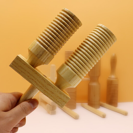 Xingbeixiang Kindergarten Orff Percussion Instrument Log Set Unterrichtshilfen Lautsprecher Sand Hammer Tamburin Dreieck Doppeleisen Einer Ring Buchen geruhtete Einzelring Rill Ring