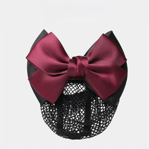 SHANGGE Professional Hair Disk Hair Net Bow Tiara Flight Attendant Nurse Employee Flower Hair Girl 2025 Premium Style Hair Net Blue Fine Mesh 1 Piece