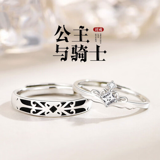 EothPT950 platinum princess and knight couple rings for women, a pair of rings, platinum Valentine's Day birthday gift for girlfriend, a pair of platinum moissanite diamond rings + certificate