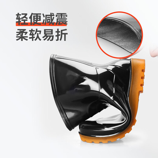 Regenstiefel Herren wasserdichte Schuhe Leichte Gummischuhe Anti-Rutsch-Regenstiefel Überschuhe Kochschuhe xy807 Schwarzer High Tube 42