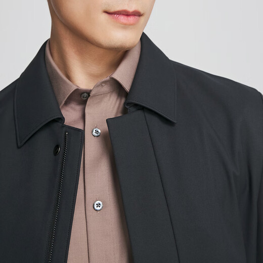 YOUNGOR jacket men's autumn and winter young and middle-aged Nike composite fabric goose down filled rabbit fur collar shopping mall same style Navy YNNL415555FFA L 175/96A